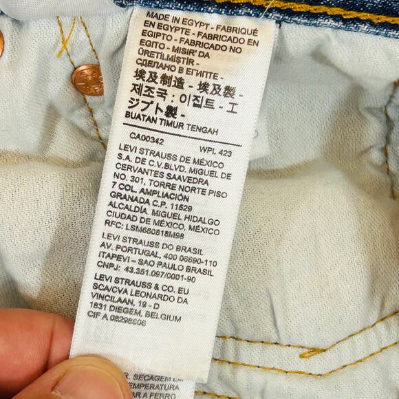 Levi's Mens 36x29 501 Button Fly Jeans Blue Straight Leg Cotton Made in Egypt - Picture 4 of 12